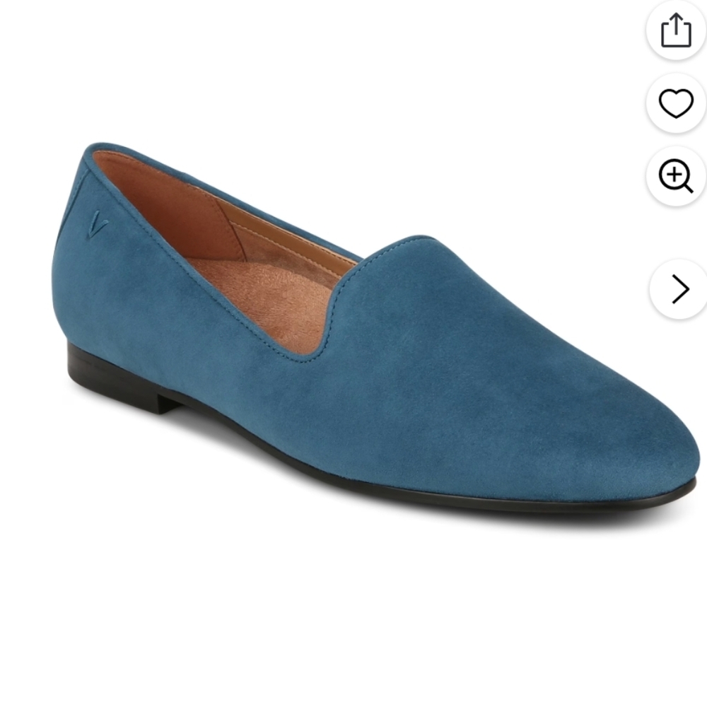 Vionic Willa 2.0 Dark Teal Suede Slip on Flat